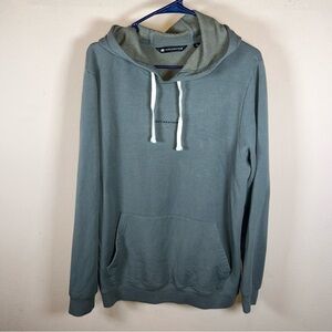 TravisMathew Hoodie Mens Large Green Fleece Pullover Soft Pockets Golf Stretch